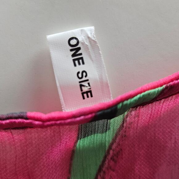 One Size Tropical Leaves Kimono Shear Beach Suit Cover-up Lace Up Neck Party - Picture 6 of 6